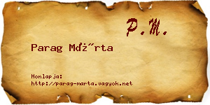 Parag Márta névjegykártya